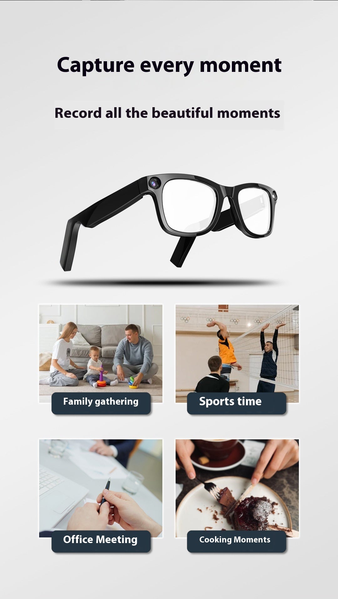 AI Camera Smart Glasses – HD Video, Voice Call & Translation Glasses UK