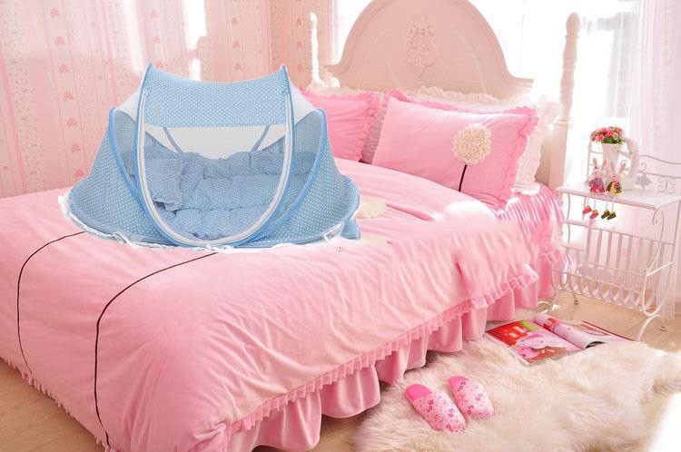 Foldable Baby Bed Net With Pillow – 2-Piece Mosquito Net Set UK