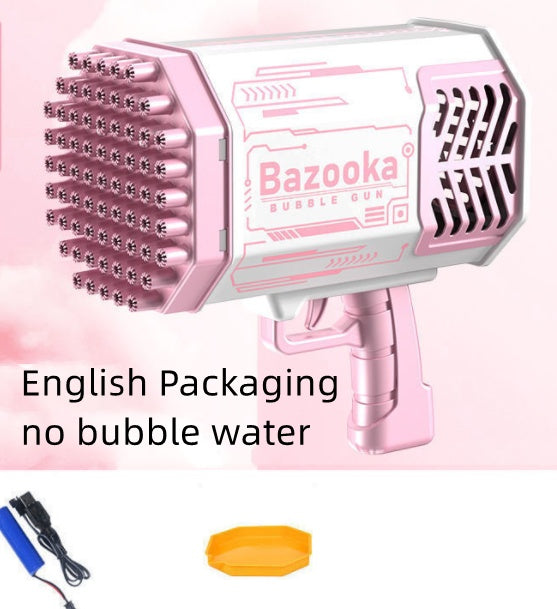 Bubble Gun Rocket – 69-Hole Automatic Bubble Blower with LED Lights UK
