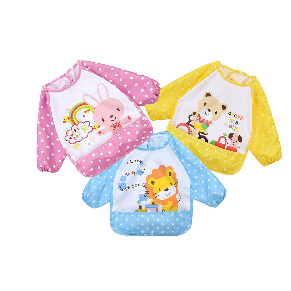 Classic Long Sleeve Lace-Up Smock – Waterproof Art & Meal Apron for Kids UK