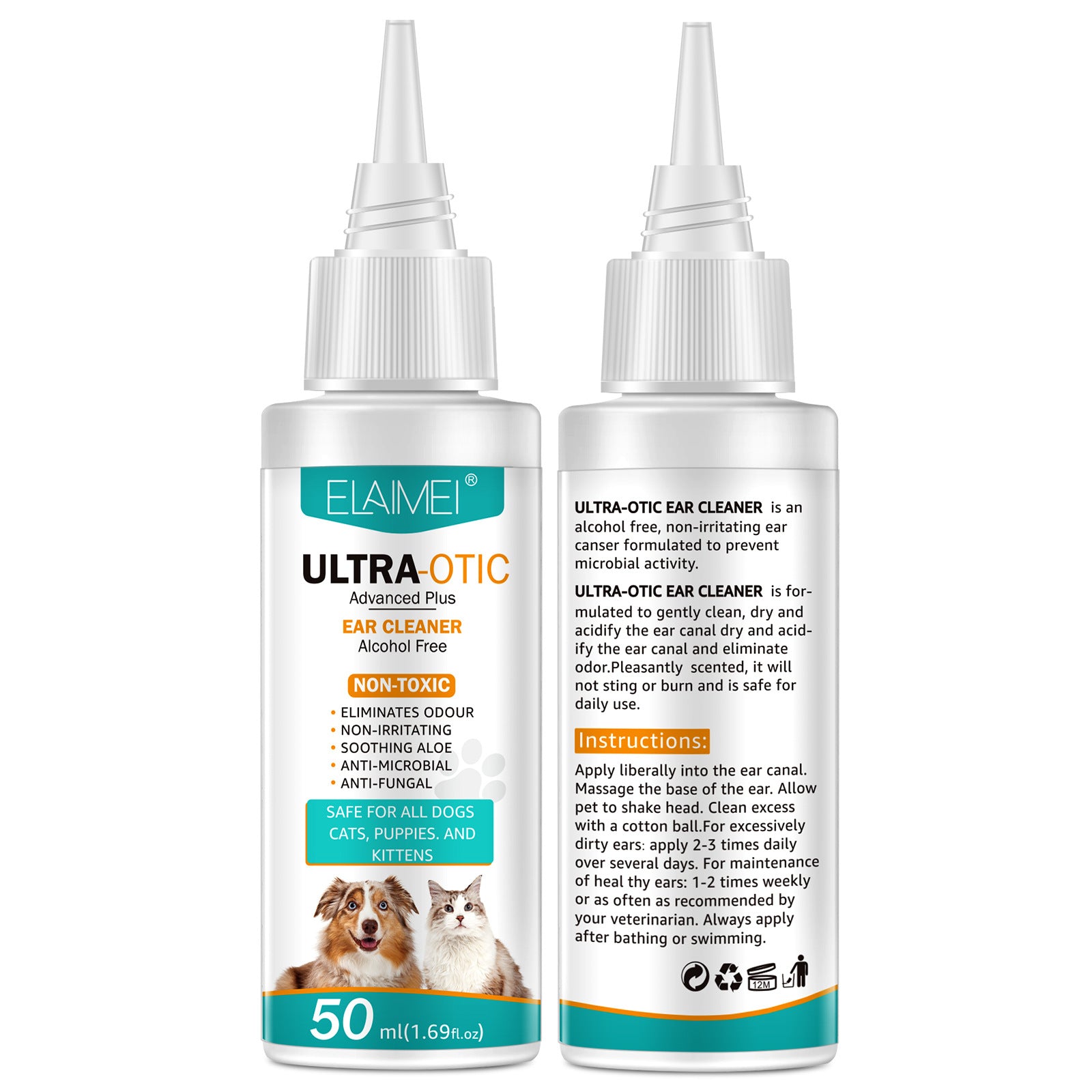 Pet Ear Cleaner 50ml – Gentle Ear Cleaning Solution for Dogs & Cats UK