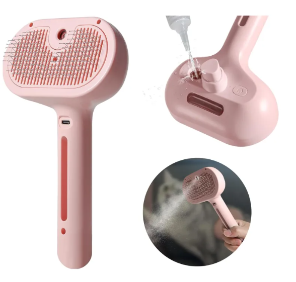 Pet Hair Spray Brush – 2-in-1 Grooming Brush with Water Sprayer UK