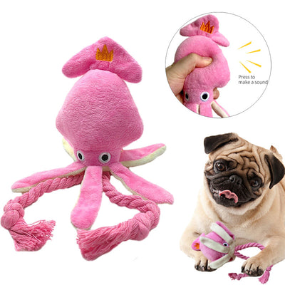 Cute Squid Plush Dog Chew Toys