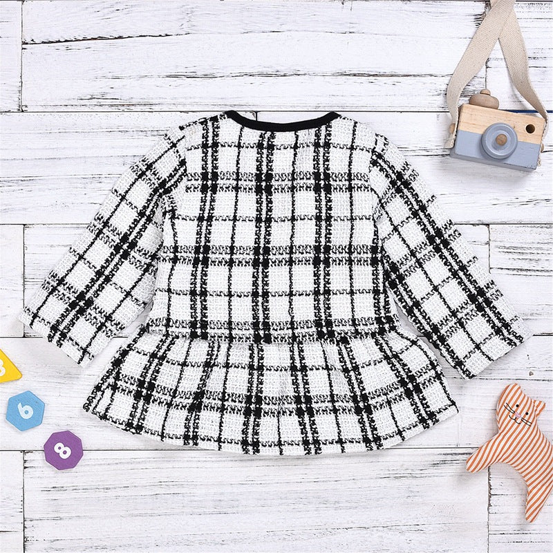 Girls Knitted Sweater &amp; Mini Skirt 2-Piece Set – Toddler Plaid Outfit UK