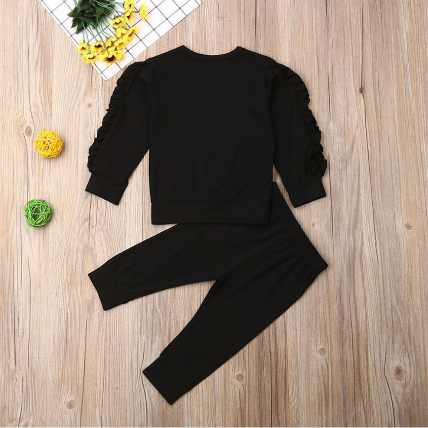Newborn Baby Ruffles Jumper 2Pcs Set – Long Sleeve Sweatshirt &amp; Pants UK