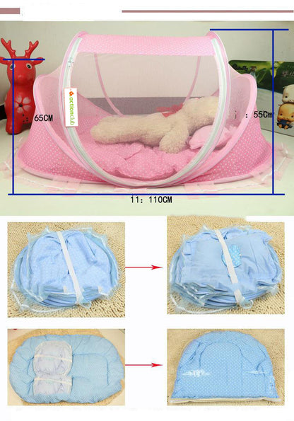 Foldable Baby Bed Net With Pillow – 2-Piece Mosquito Net Set UK