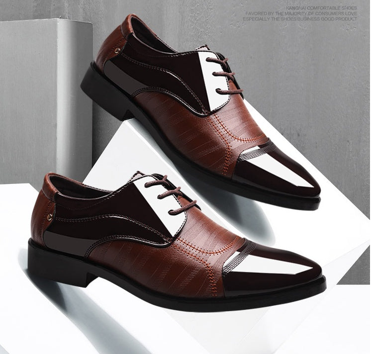 Men’s Business Dress Shoes – Pointed Toe PU Leather Wedding Shoes UK