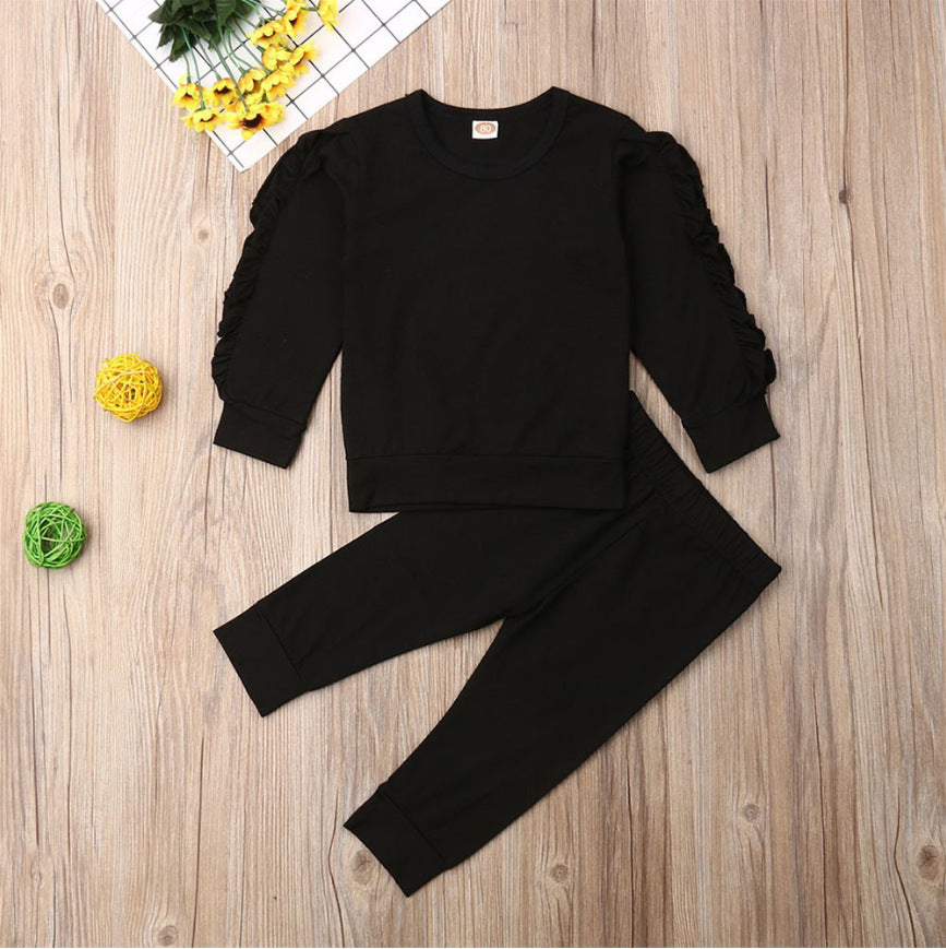 Newborn Baby Ruffles Jumper 2Pcs Set – Long Sleeve Sweatshirt &amp; Pants UK