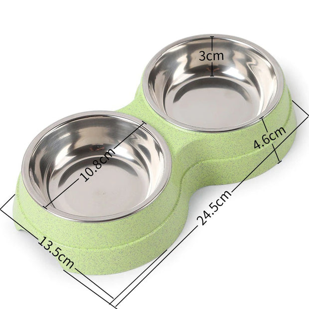 Double Pet Bowls Dog Food Water