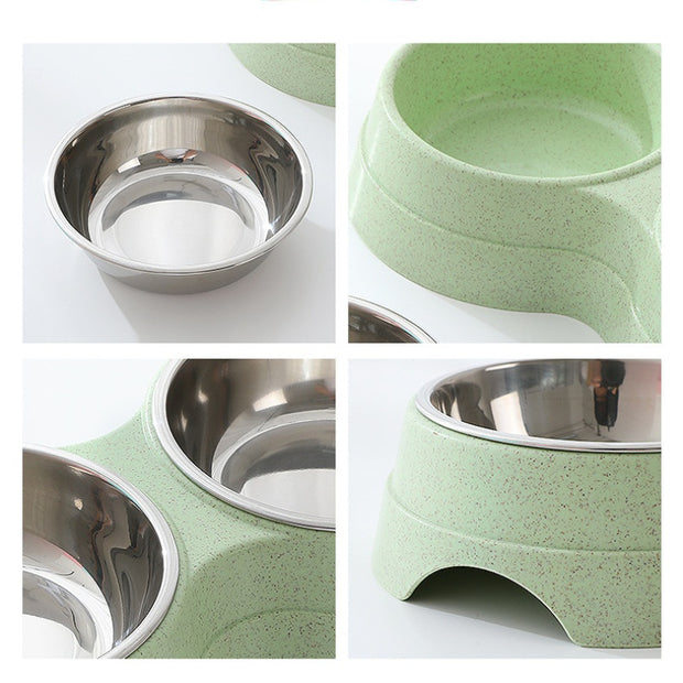 Double Pet Bowls Dog Food Water