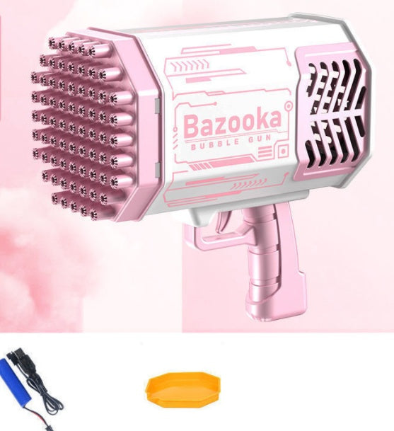 Bubble Gun Rocket – 69-Hole Automatic Bubble Blower with LED Lights UK