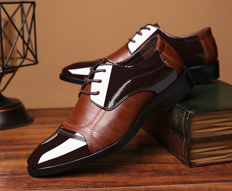 Men’s Business Dress Shoes – Pointed Toe PU Leather Wedding Shoes UK