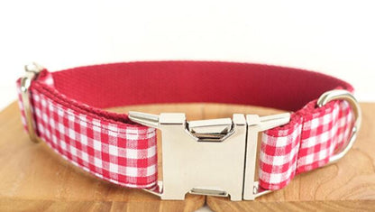 Red Plaid Dog Collar - Unique Pet Accessory by Muttco