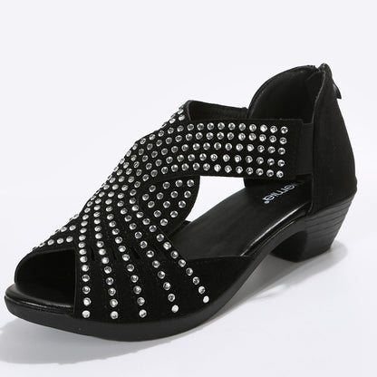 Women’s Large Size Casual Sandals – PU Leather Flat Shoes UK