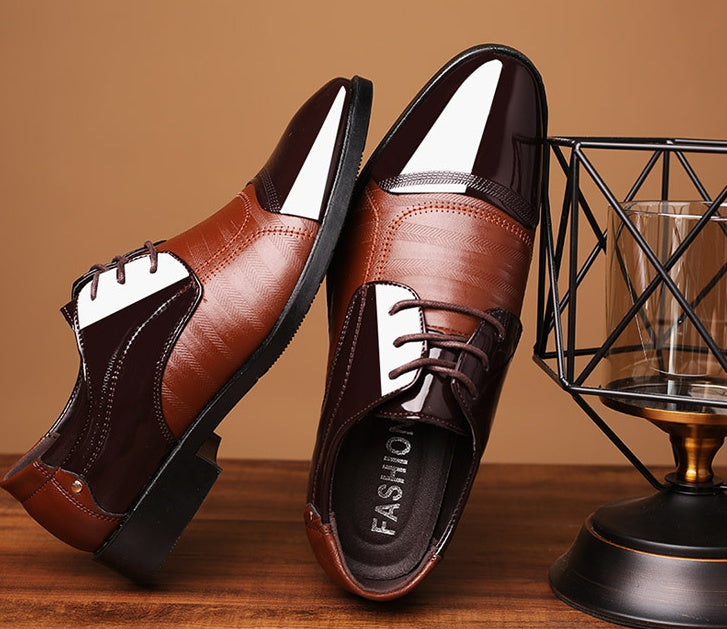 Men’s Business Dress Shoes – Pointed Toe PU Leather Wedding Shoes UK