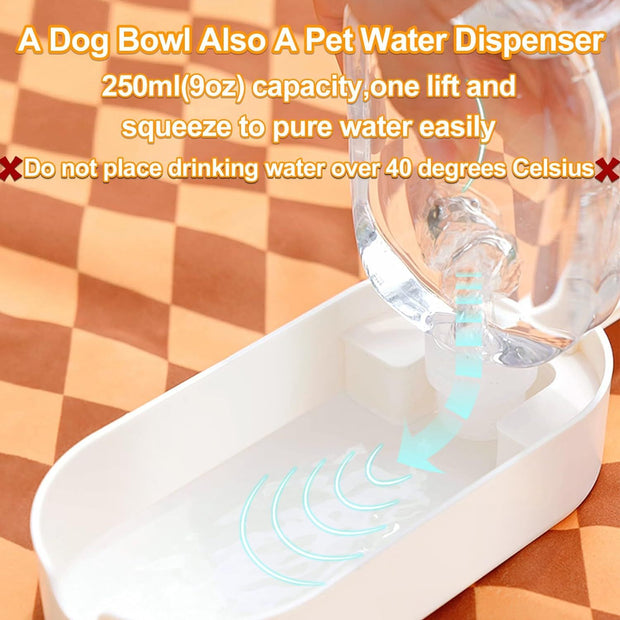 Dog Water Bottle Dog Bowl 2-in-1 Food