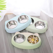 Pet Double Bowls, Stainless Steel Pet Food Bowl