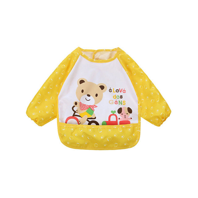 Classic Long Sleeve Lace-Up Smock – Waterproof Art &amp; Meal Apron for Kids UK
