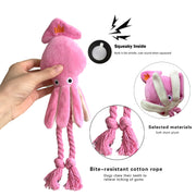 Cute Squid Plush Dog Chew Toys