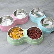 Double Pet Bowls Dog Food Water