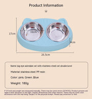 Pet Double Bowls, Stainless Steel Pet Food Bowl