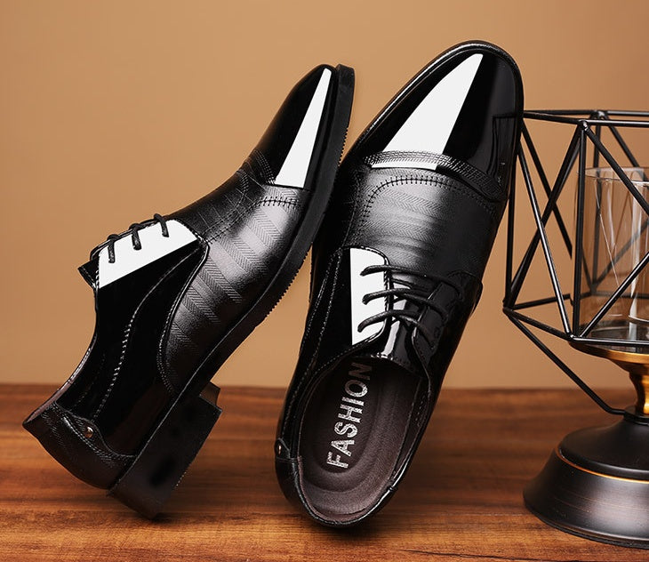 Men’s Business Dress Shoes – Pointed Toe PU Leather Wedding Shoes UK