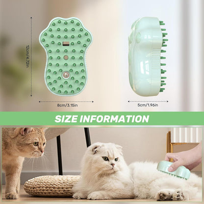 Self-Cleaning Cat Steam Brush For Shedding
