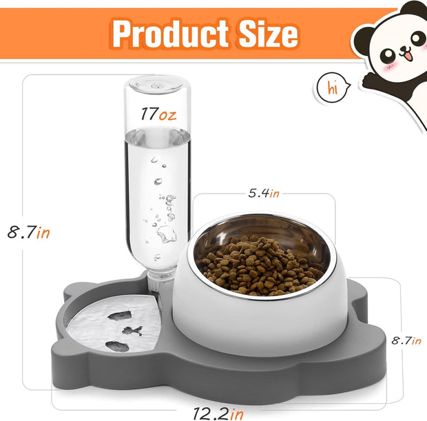 Elevated Dog Cat Bowls Tilted Cat Food And Water