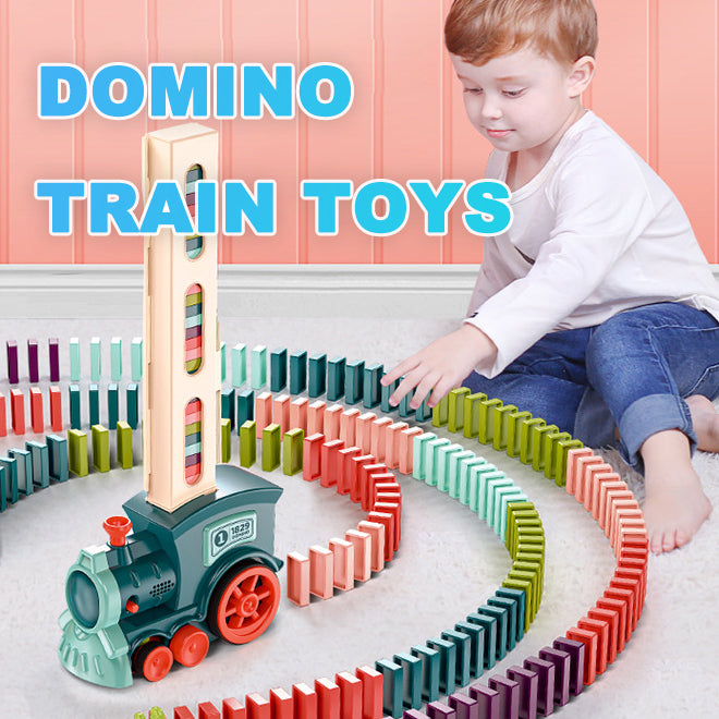 Domino Train Toy – Electric Auto-Release Building Blocks Train UK