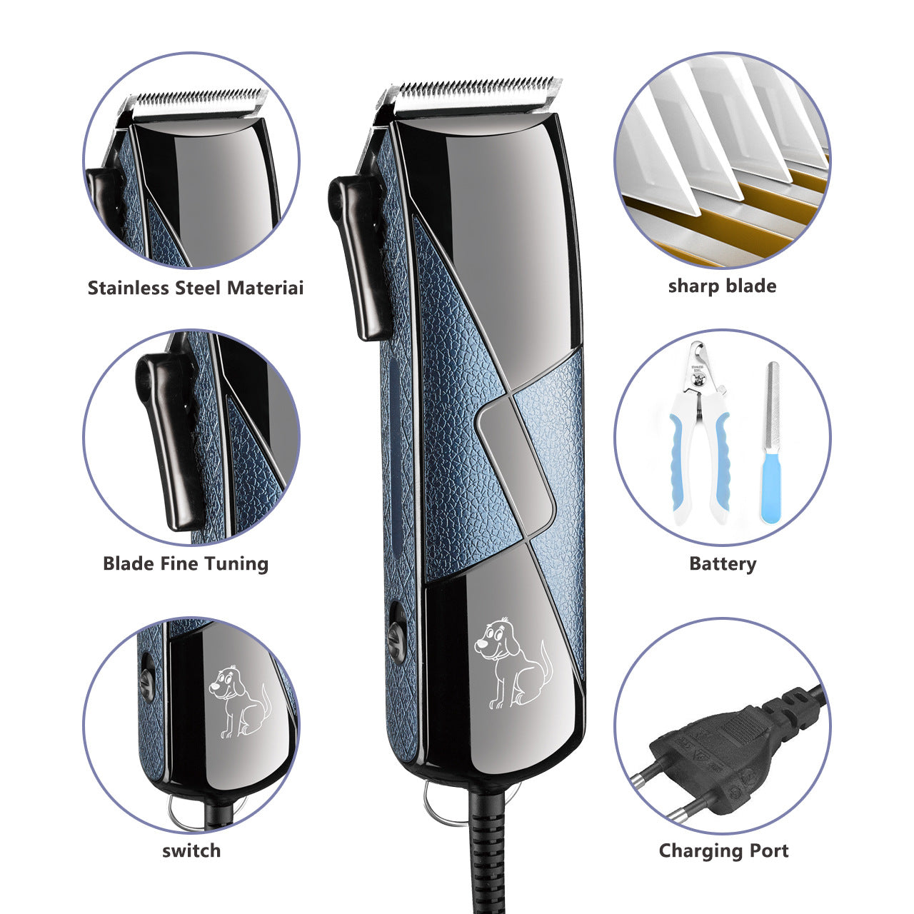 High-Power Electric Pet Grooming Clipper – Professional Dog Clipper UK