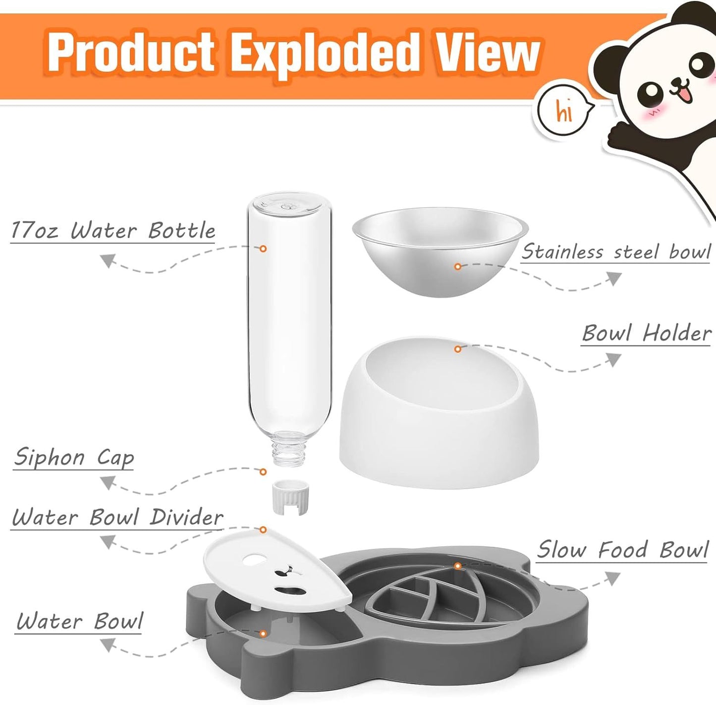 Elevated Dog Cat Bowls Tilted Cat Food And Water