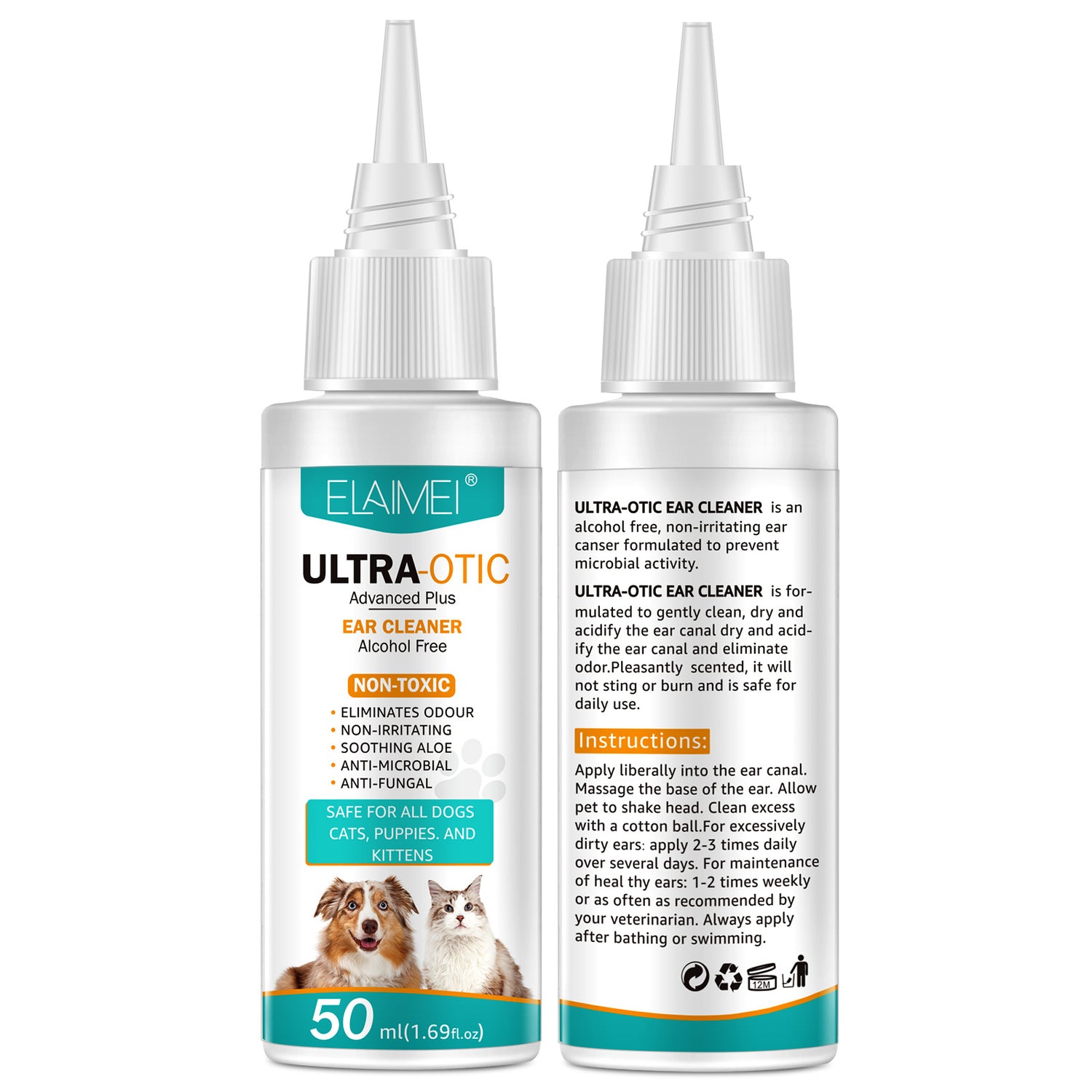 Pet Ear Cleaner 50ml – Gentle Ear Cleaning Solution for Dogs &amp; Cats UK