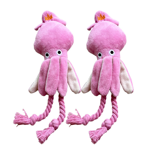 Cute Squid Plush Dog Chew Toys