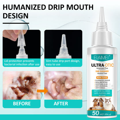 Pet Ear Cleaner 50ml – Gentle Ear Cleaning Solution for Dogs &amp; Cats UK