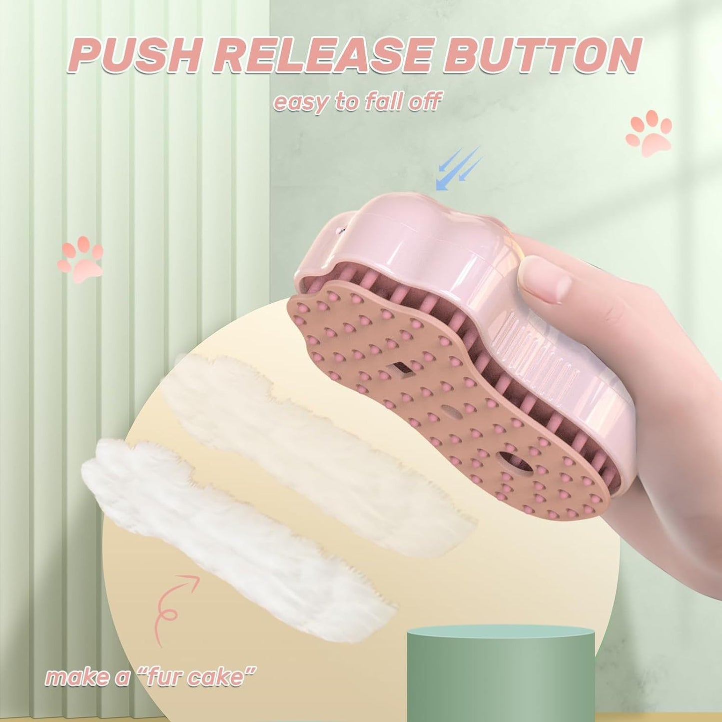 Self-Cleaning Cat Steam Brush For Shedding