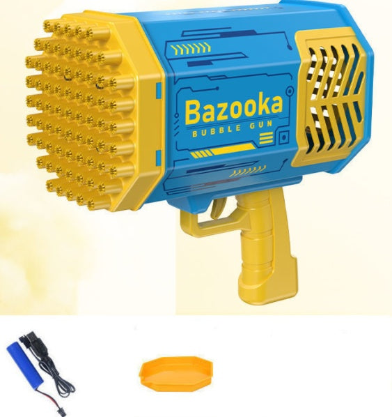 Bubble Gun Rocket – 69-Hole Automatic Bubble Blower with LED Lights UK