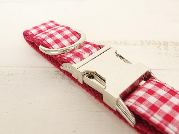 Red Plaid Dog Collar - Unique Pet Accessory by Muttco