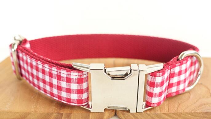 Red Plaid Dog Collar - Unique Pet Accessory by Muttco