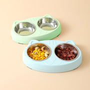 Pet Double Bowls, Stainless Steel Pet Food Bowl