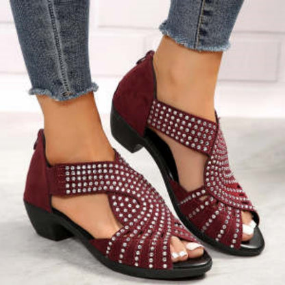 Women’s Large Size Casual Sandals – PU Leather Flat Shoes UK