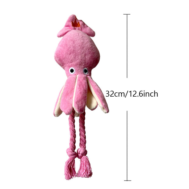 Cute Squid Plush Dog Chew Toys