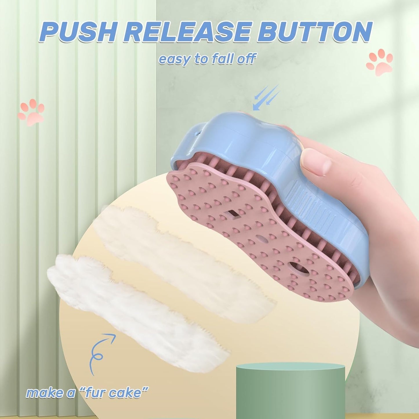 Self-Cleaning Cat Steam Brush For Shedding