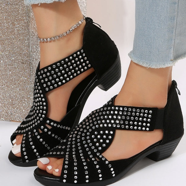Women’s Large Size Casual Sandals – PU Leather Flat Shoes UK