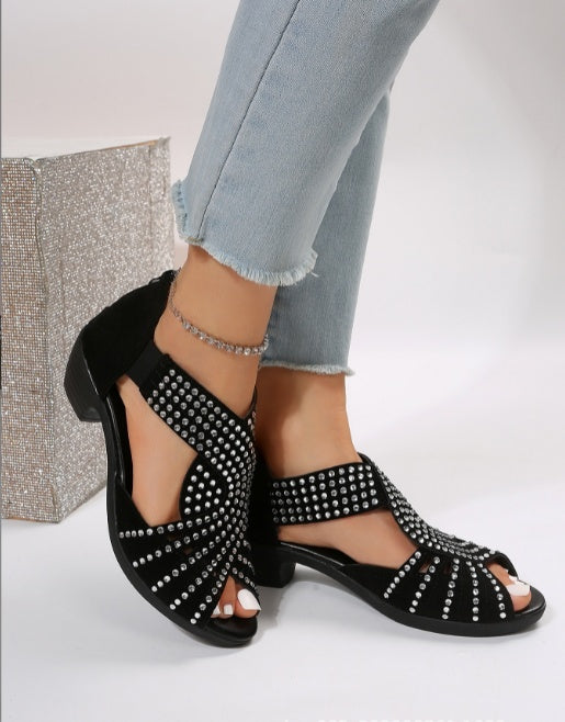 Women’s Large Size Casual Sandals – PU Leather Flat Shoes UK