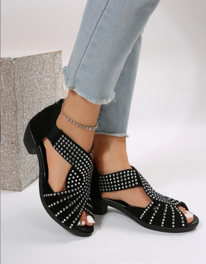 Women’s Large Size Casual Sandals – PU Leather Flat Shoes UK