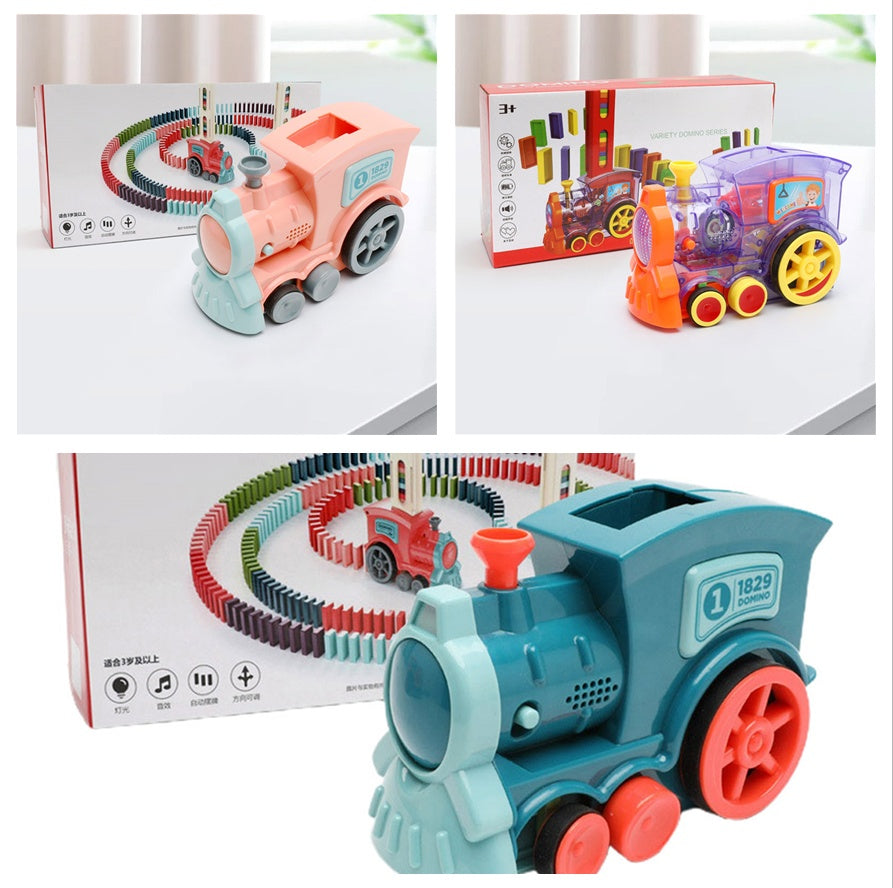 Domino Train Toy – Electric Auto-Release Building Blocks Train UK